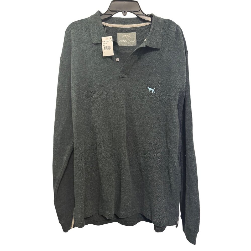 Gunn Polo Sports Fit Long Sleeve Shirt 2XL Nordstrom Rack  Dark Green